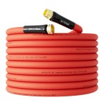 SPECILITE HotCold Water Hose 58 x 75 ft Heavy Duty Red Garden Hose 50 to 190 Flexible Lightweight Rubber Hoses With 34